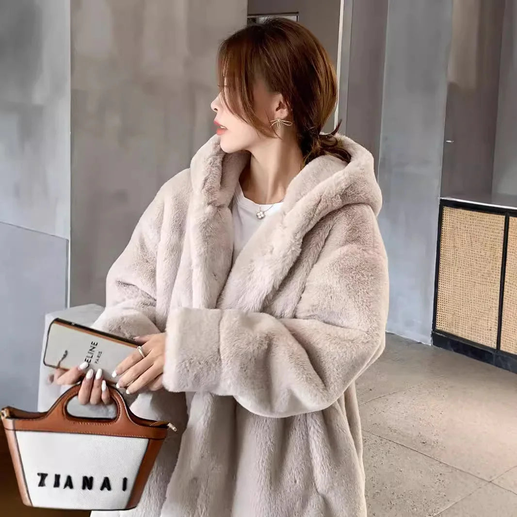 Freya Faux Fur Hooded Coat