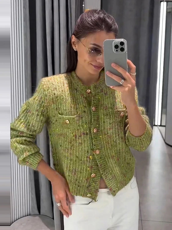 Nina Cropped Knit Cardigan