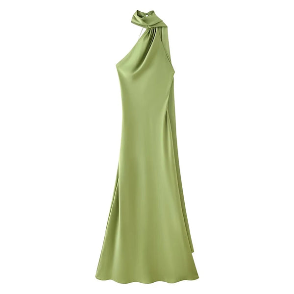 Seraphina Satin Halter Gown